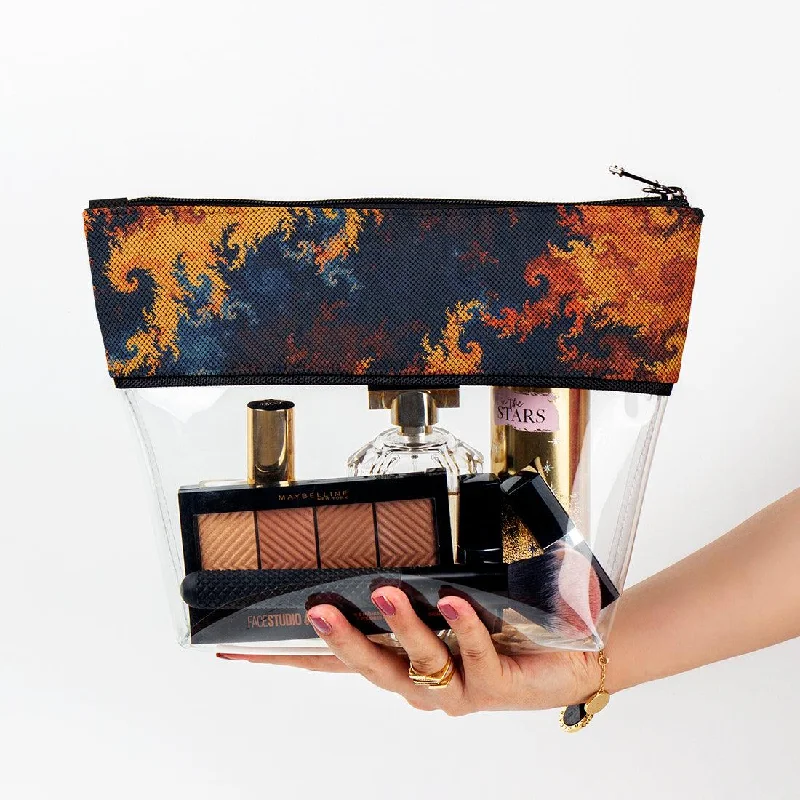 RFID - Blocking Women's Makeup Bags in Brown to Protect Credit Cards and IDs limpid Makeup Case Sunset RFID - Blocking Women's Makeup Bags in Brown to Protect Credit Cards and IDs limpid Makeup Case Sunset