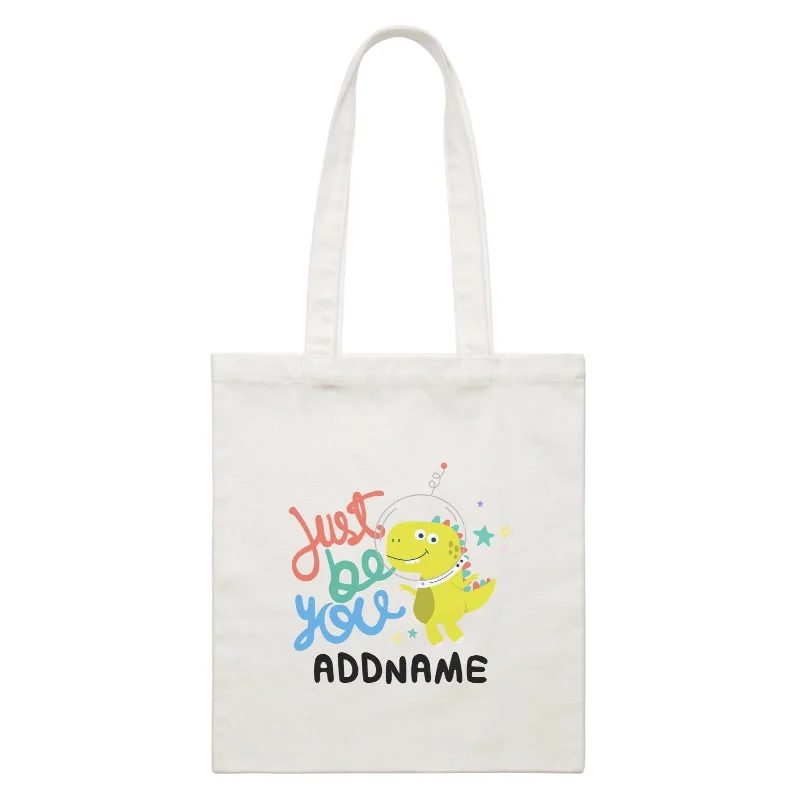 Canvas picnic bag with a set of plates and utensils includedChildren's Day Gift Series Just Be You Space Dinosaur Addname  Canvas Bag