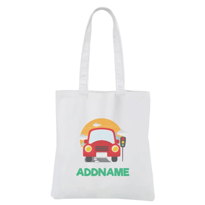 Canvas wine tote with a foam insert to protect bottlesCute Cars White Canvas Bag