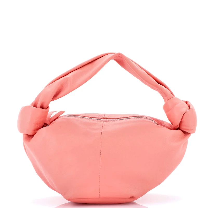 Cross - body hobo bag with an adjustable strap for hands - free carryingDouble Knot Hobo Leather Mini