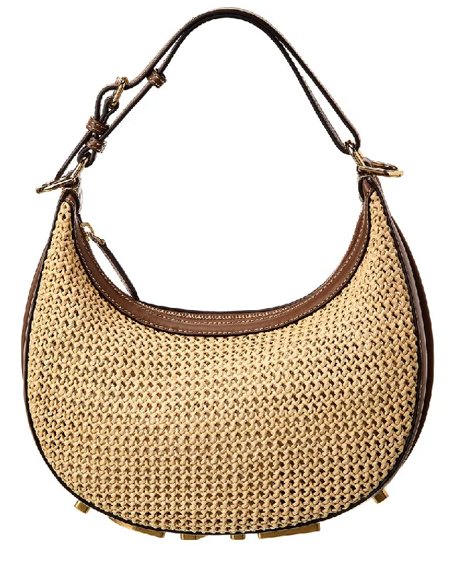 Hobo bag with a tassel - trimmed strap for a playful touchFENDI Fendigraphy Small Macramé & Leather Hobo Bag