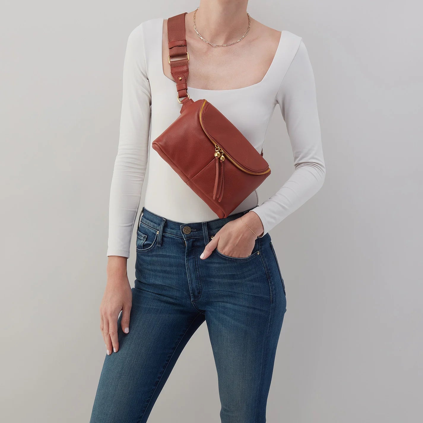 Vegan leather hobo bag for eco - conscious consumersFern Large Belt Bag