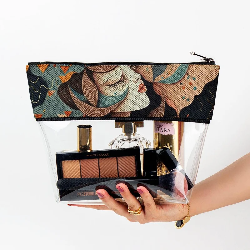 Plus-size makeup bag with an extra-large capacity for storing all makeup essentialslimpid Makeup Case Mirror Patterns