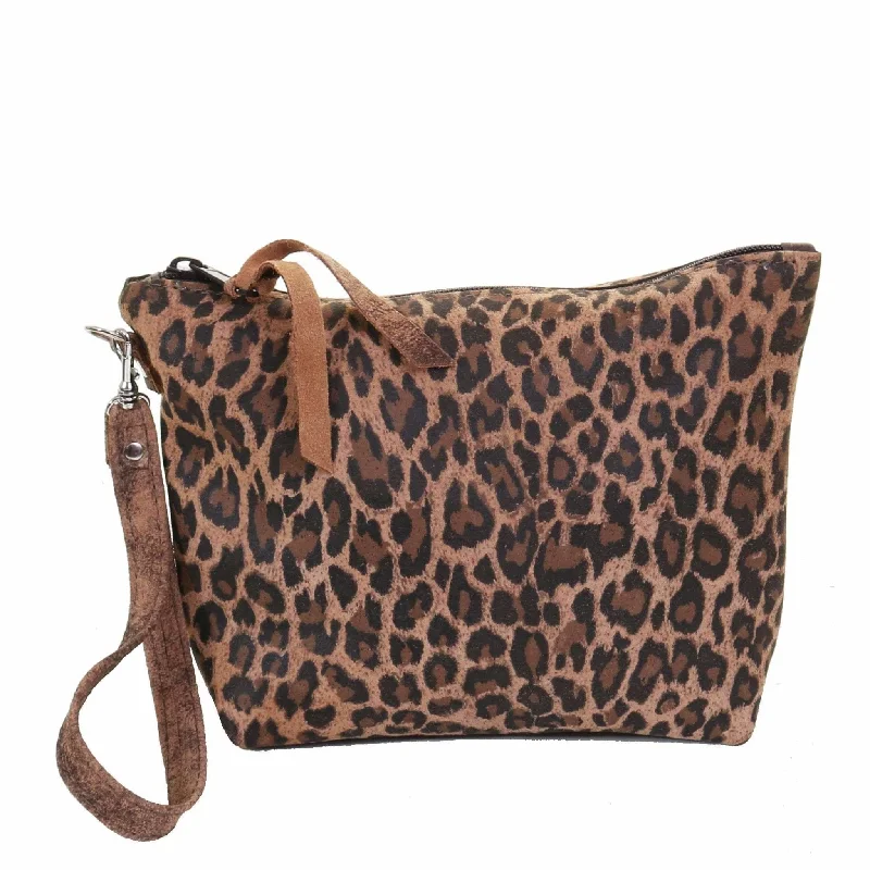 Laser-cut leather makeup bag with an intricate geometric patternLMP07 - Cheetah Tan Suede Print Makeup Pouch Laser-cut leather makeup bag with an intricate geometric patternLMP07 - Cheetah Tan Suede Print Makeup Pouch