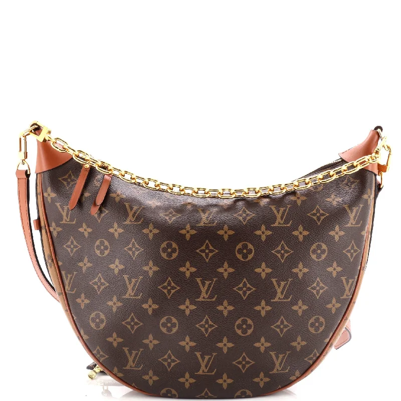 Hobo bag with a magnetic snap closure for easy accessLoop Hobo Reverse Monogram Canvas