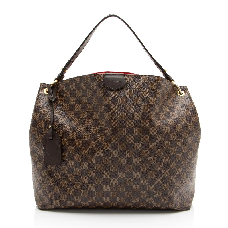 Hobo bag with a tassel - trimmed strap for a playful touchLouis Vuitton Damier Ebene Graceful MM Hobo