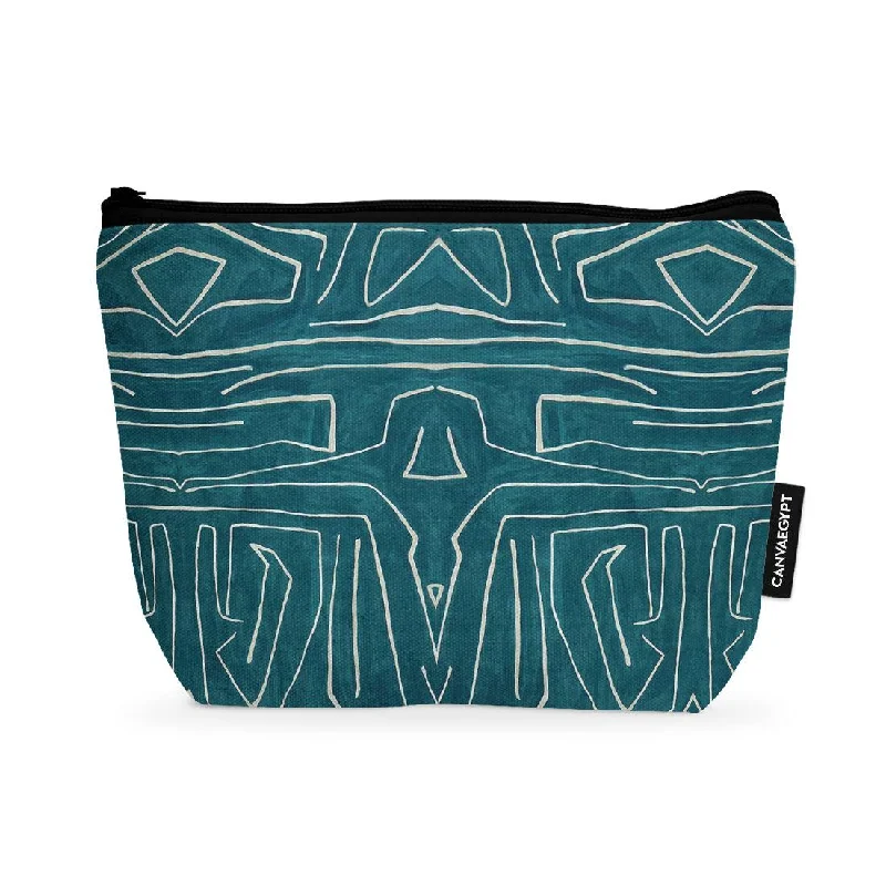 Makeup bag with a large mirror and elasticized pockets for organizationMakeup Pouch Navy