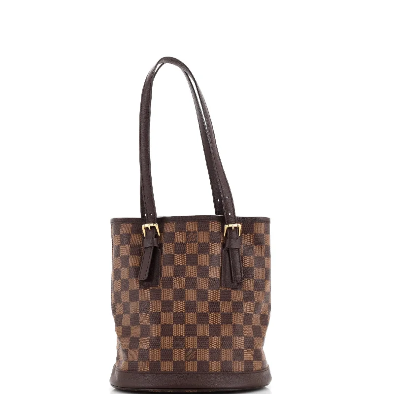 Leatherette bucket bag with a quilted texture for a sophisticated appearanceMarais Bucket Bag Damier