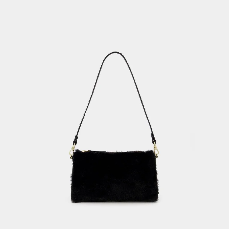 Silk hobo bag with a delicate print for a feminine lookMini Prism Bag in Black Leather