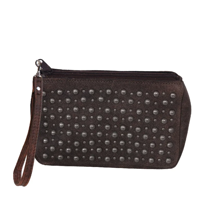 Laser-cut leather makeup bag with an intricate geometric patternMPG51 - Brown Bomber Makeup Pouch Laser-cut leather makeup bag with an intricate geometric patternMPG51 - Brown Bomber Makeup Pouch