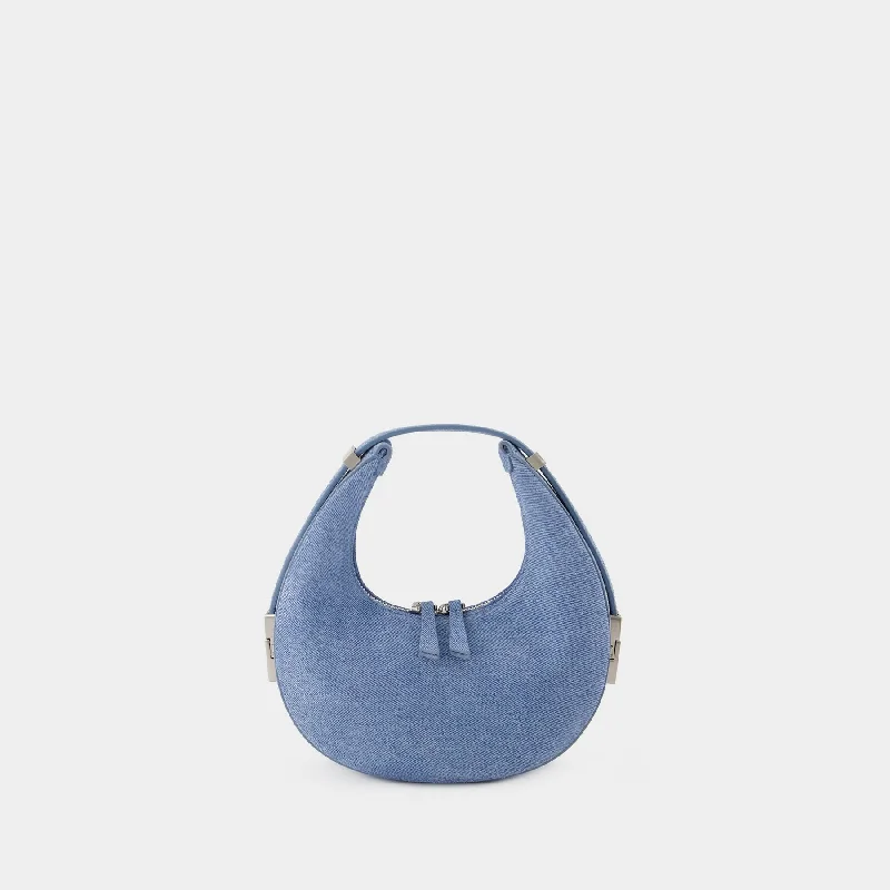 Soft suede hobo bag in a warm earth - tone color for autumnToni Mini Handbag - Osoi - Denim Sky - Suede