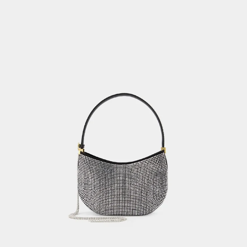 Silk hobo bag with a delicate print for a feminine lookMedium Vesna  Hobo Bag - Magda Butrym - Black - Strass