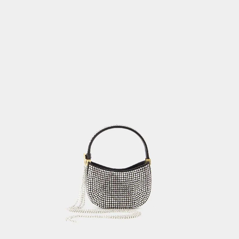 Plus - size hobo bag with a roomy interior for carrying essentialsMicro Vesna  Hobo Bag - Magda Butrym - Black - Strass