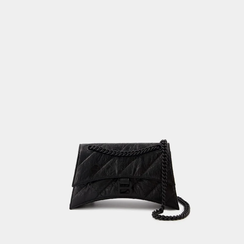 Vegan leather hobo bag for eco - conscious consumersCrush Chain S Shoulder Bag - Balenciaga - Leather - Black