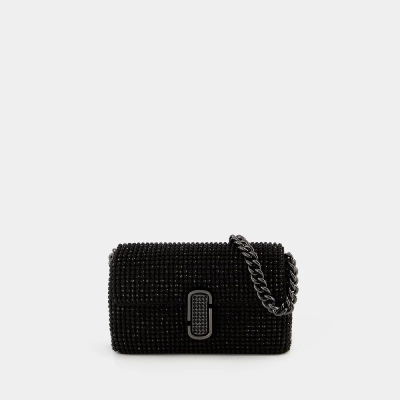 Cross - body hobo bag with an adjustable strap for hands - free carryingThe Mini J Marc Shoulder Bag - Marc Jacobs - Mesh - Black