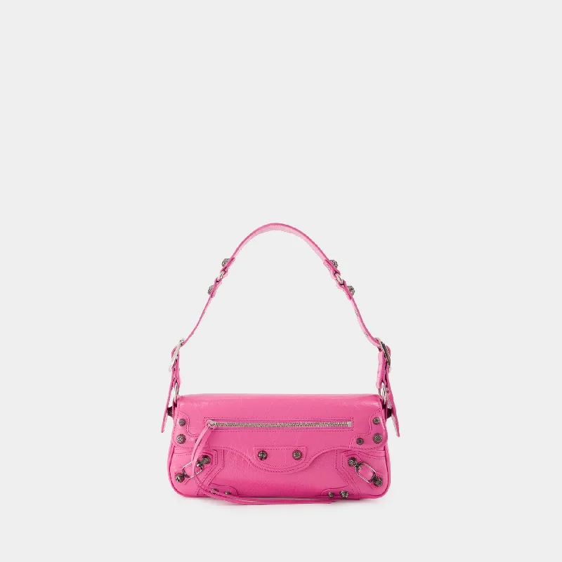 Women's leather hobo bag with a distressed finish for a vintage lookLe Cagole Sling S Shoulder Bag - Balenciaga - Leather - Pink