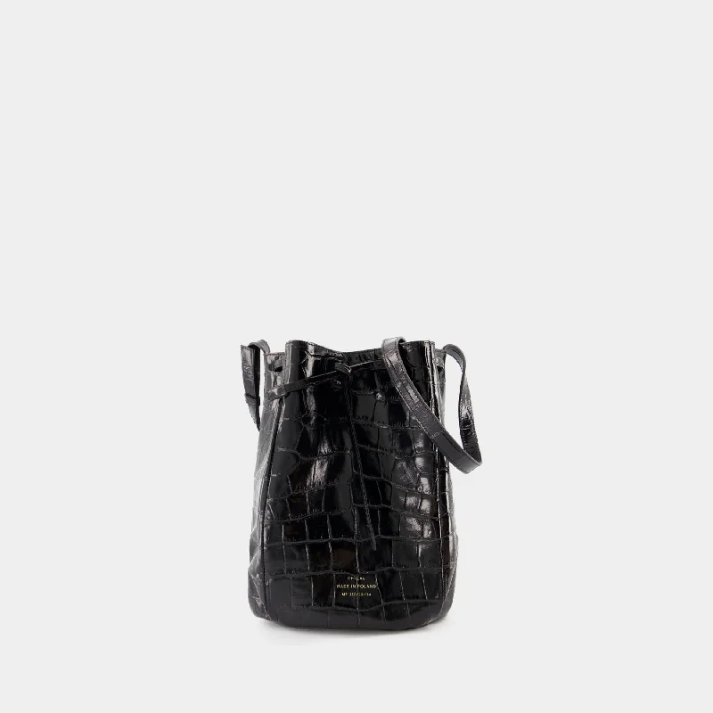 Silk hobo bag with a delicate print for a feminine lookMedium Shoulder Bag - Chylak - Leather - Black