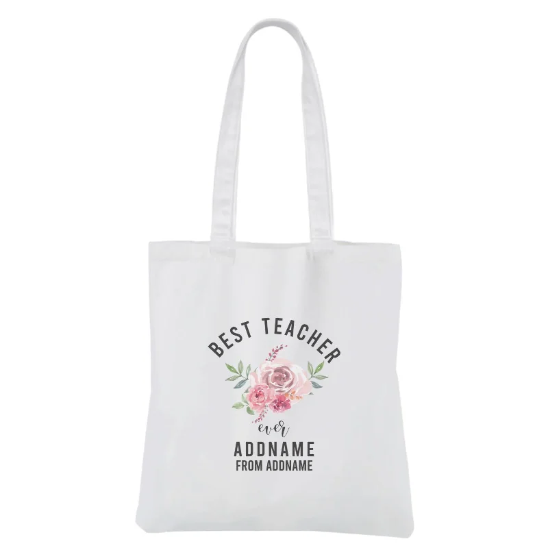 Canvas laptop bag with a padded sleeve and a zip - around closureBest Teacher Ever White Canvas Bag