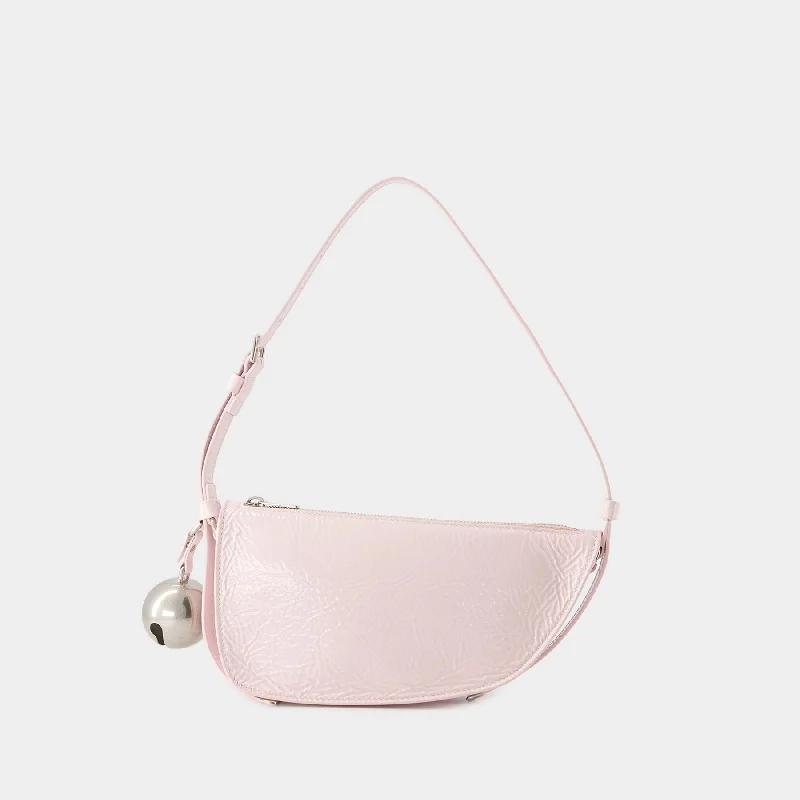 Color - blocked hobo bag with bold and contrasting colorsShield Sling Mini Wallet On Chain - Burberry - Leather - Pink