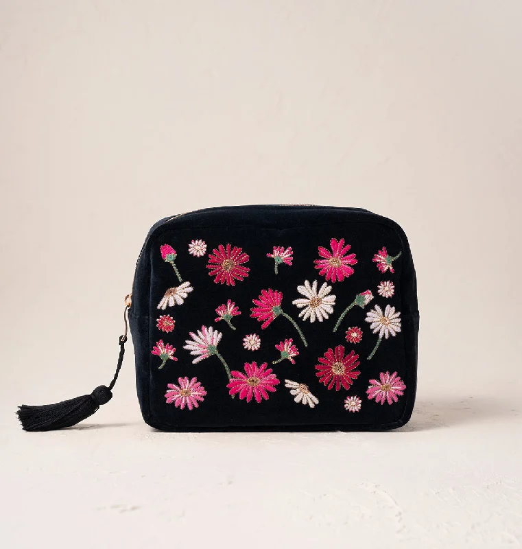 Color-blocked makeup bag with bold primary colors for a trendy styleWildflower Wash Bag