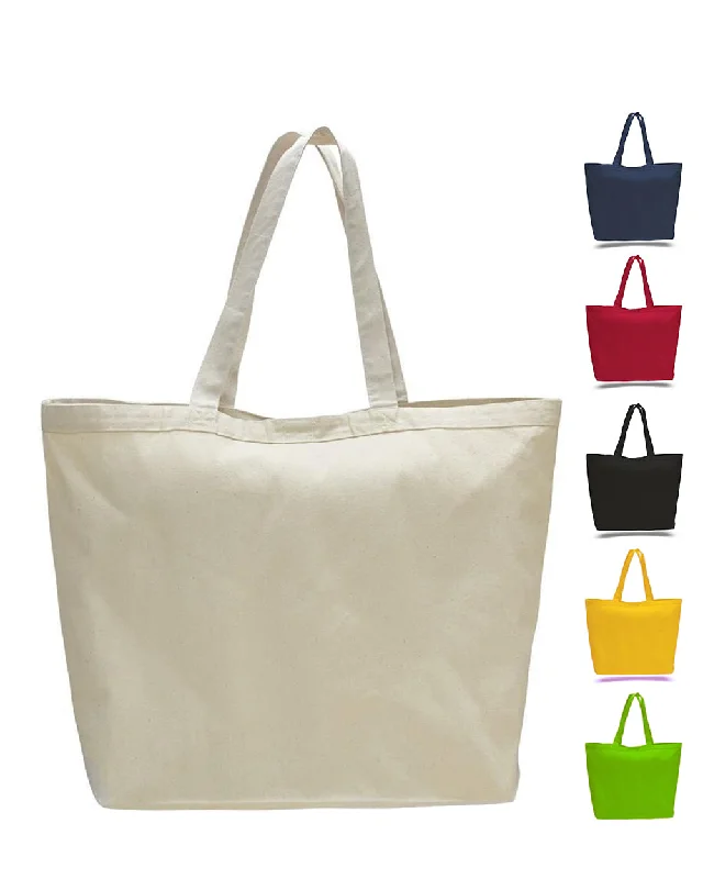 Tote bag with multiple internal compartments and a zippered pocket for organizationExtra-Large Heavy Canvas Tote Bags with Hook and Loop Closure