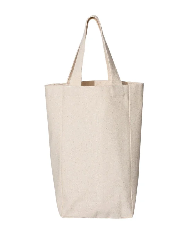 Tote bag with a detachable pouch for easy access to small itemsCanvas Double Wine Tote Bag