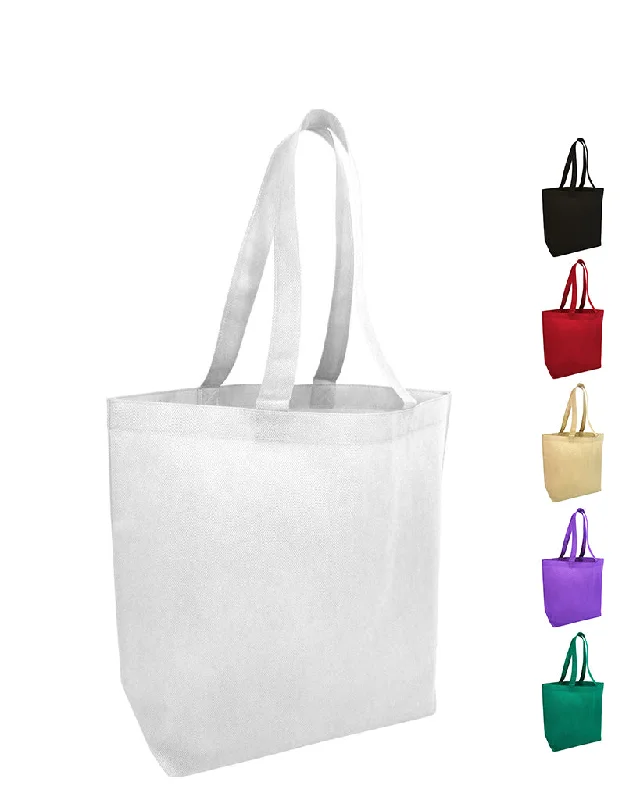 Metallic leather tote bag with a shiny finish for evening eventsEconomical Promotional Large Tote Bags with Bottom Gusset - GN25