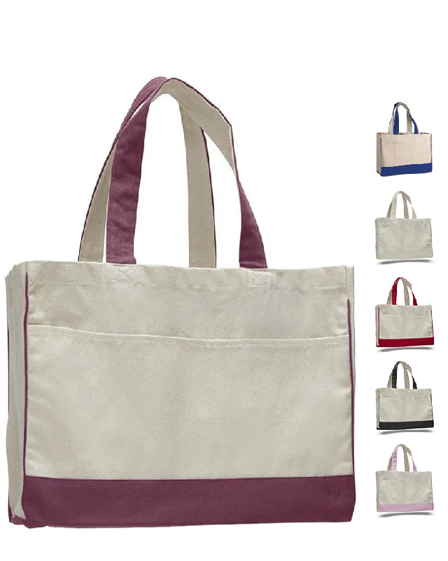 Canvas tote bag with a large printed city map for a trendy lookCotton Canvas Tote Bag with Inside Zipper Pocket