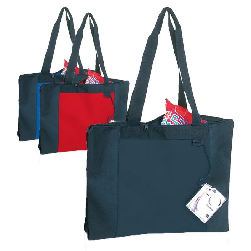 Convertible tote bag that can be worn as a shoulder or cross-body bagEconomical Zipper Tote Bag with Long Handles