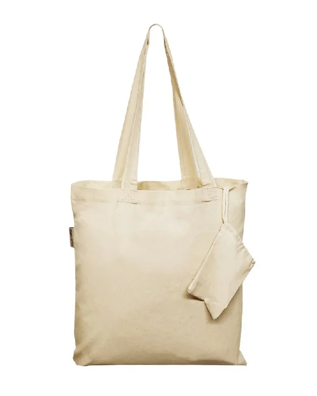 Tote bag with a detachable pouch for easy access to small itemsFoldable Cotton Tote Bags w/ Drawstring Pouch - TB118