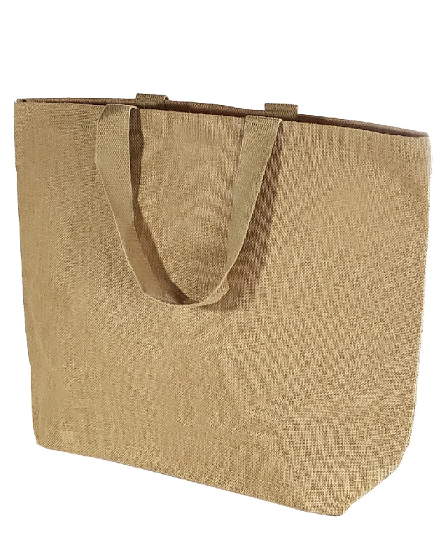 Women's leather tote bag with hand-stitched details and gold hardware for luxuryOversize Jute Bags / Burlap Travel Totes TJ899