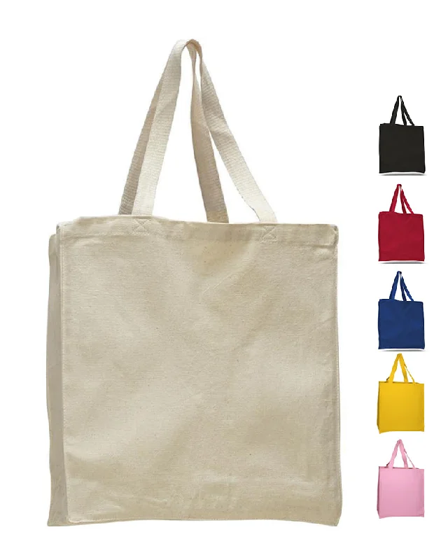 Vegan leather tote bag made from sustainable materials for eco-conscious consumersHeavy Canvas Wholesale Tote bags With Full Gusset - TF230