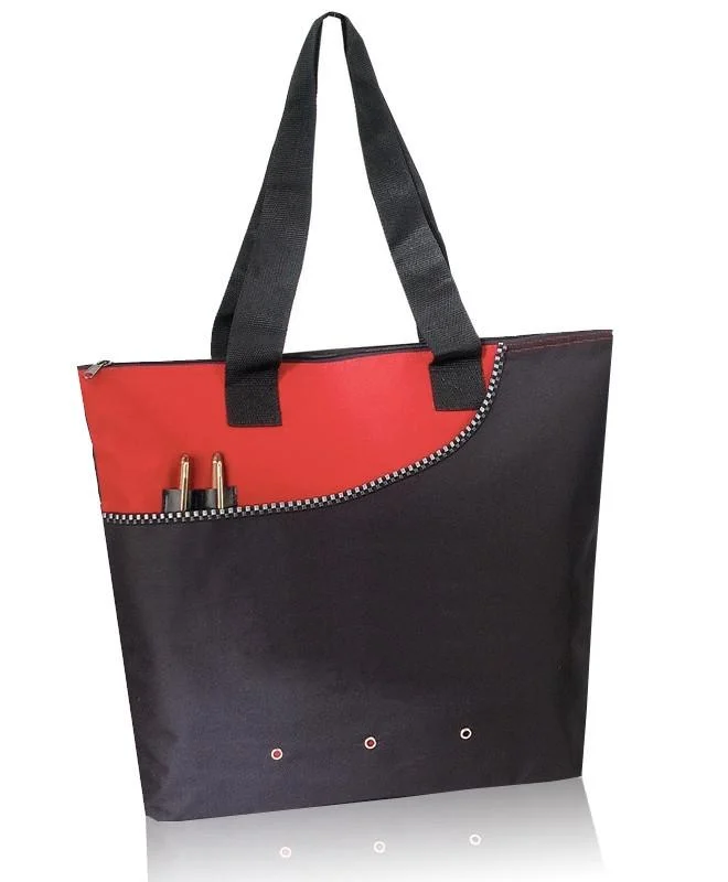 Canvas tote bag with a large printed city map for a trendy lookDeluxe Polyester Tote Bag with Zipper Closure (CLOSEOUT)