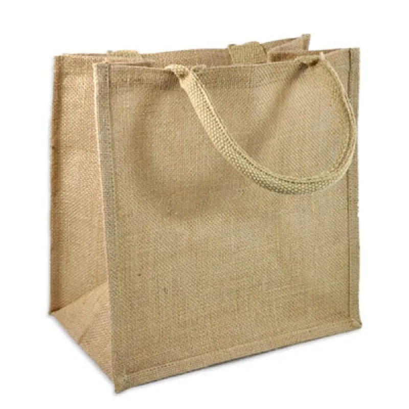 Leatherette tote bag with a quilted pattern and a magnetic snap closureSquare Burlap Bags - Wholesale Jute Tote Bags W/ Deep Gusset - TJ888