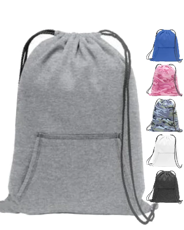 Tote bag with a detachable pouch for easy access to small itemsStylish Sweatshirt Cinch Pack Drawstring Backpack