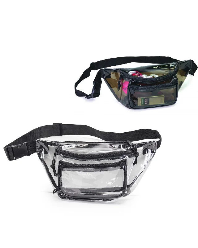 Plus-size tote bag with an extra-large capacity for carrying all essentialsThree Zipper Clear Fanny Pack