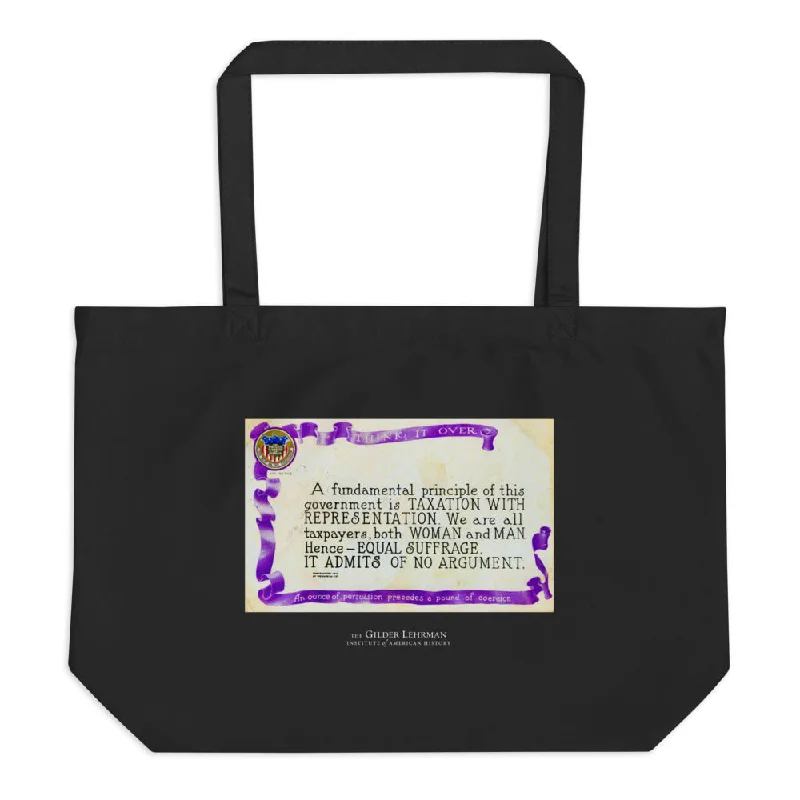 Women's large capacity cotton duffel bags for travel1914 postcard in support of the 19th Amendment (tote)