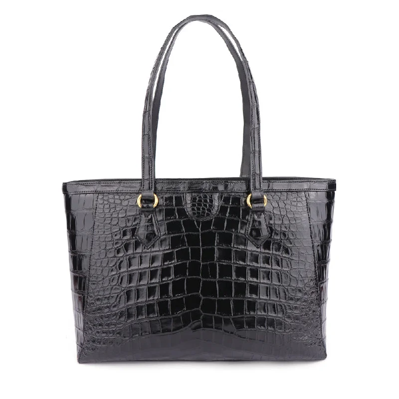 Women's anti - theft polyester handbags with hidden pockets2024 Custom New Fashion Designer Luxury Handbags Genuine Alligator Crocodile Leather Shoulder Tote Bag Big Size For Ladies