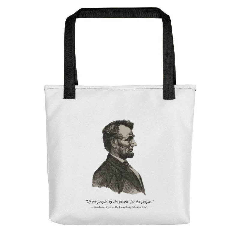 Women's anti - theft polyester handbags with hidden pocketsAbraham Lincoln silhouette (tote)