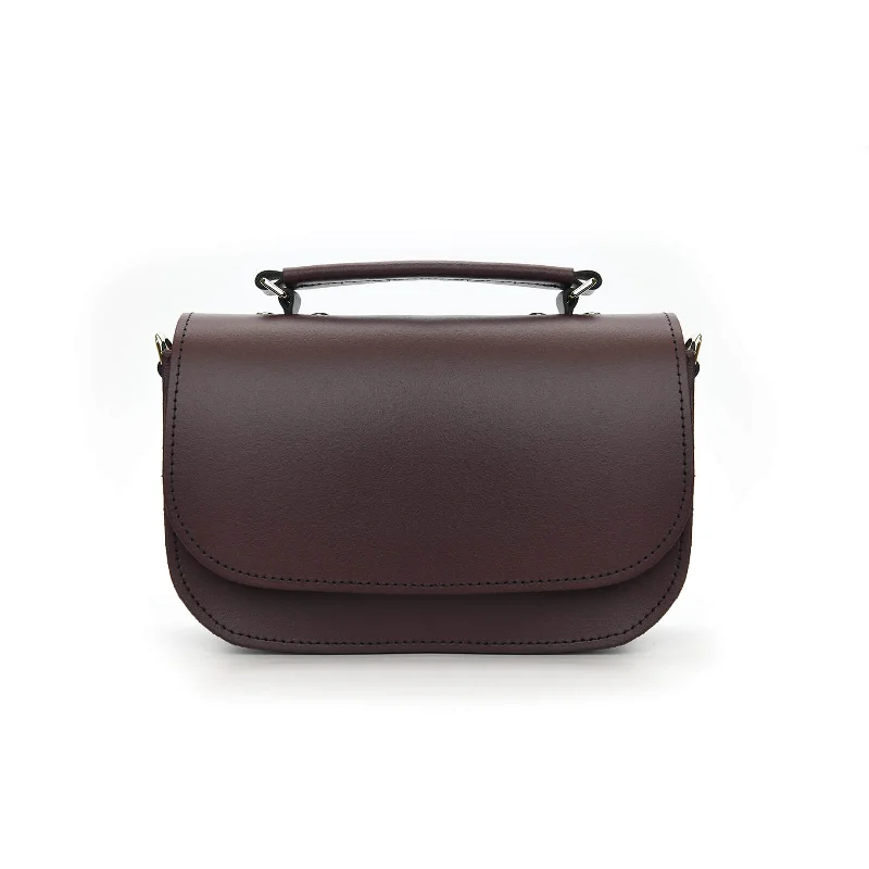 Metallic satchel with a shiny finish for evening eventsAura Handmade Leather Bag - Marsala Red