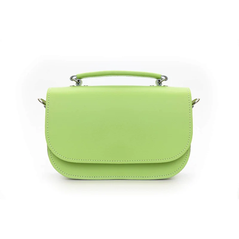 Satchel with a detachable strap for easy customizationAura Handmade Leather Bag - Grass Green