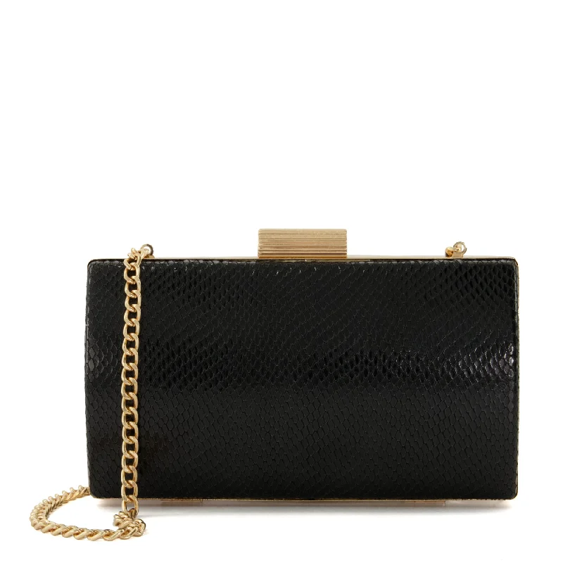 Mother - of - pearl clutch with a delicate sheenBELLEVIEW - BLACK