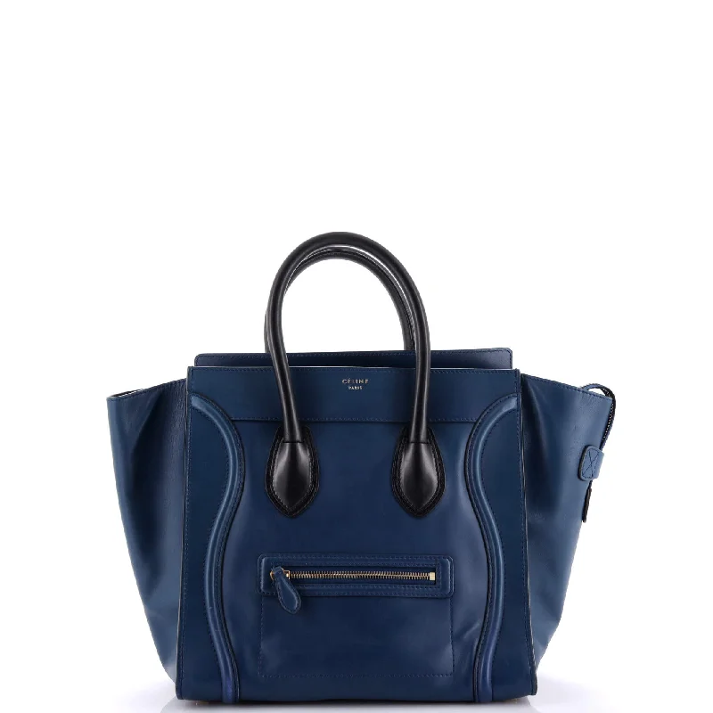 Plus-size satchel with a spacious interior for carrying all essentialsBicolor Luggage Bag Leather Mini