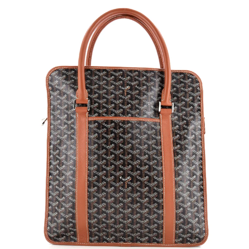 Laser-cut leather satchel with an intricate geometric designBourgogne Bag Coated Canvas