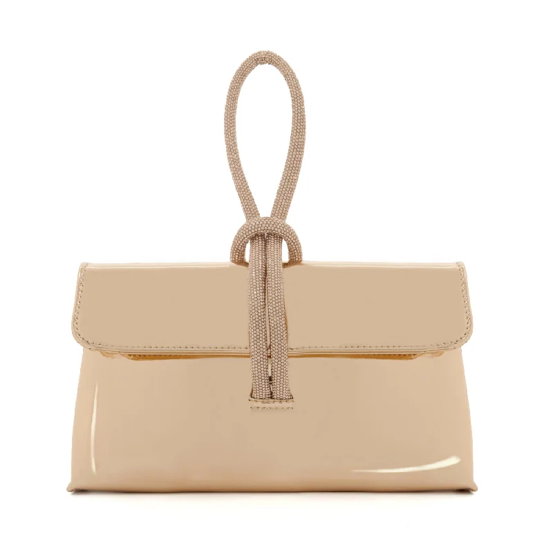 Clutch with a removable strap to be used as a hand - held or cross - bodyBRYNIE - ROSE GOLD