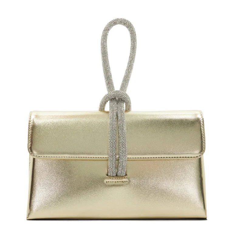 Mother - of - pearl clutch with a delicate sheenBRYNIE DIS - GOLD