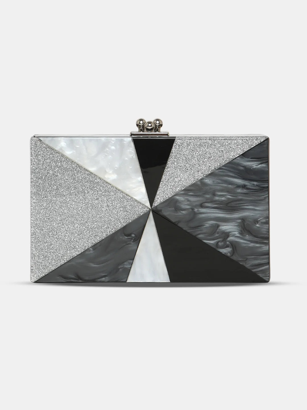 Two - tone clutch with a contrast color lining for added styleCaprese Gilia Clutch Small Black