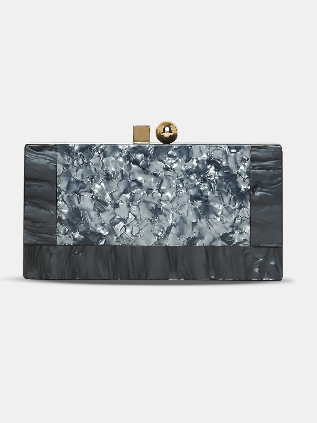 Laser - cut leather evening bag with an intricate patternCaprese Gilia Clutch Small Grey