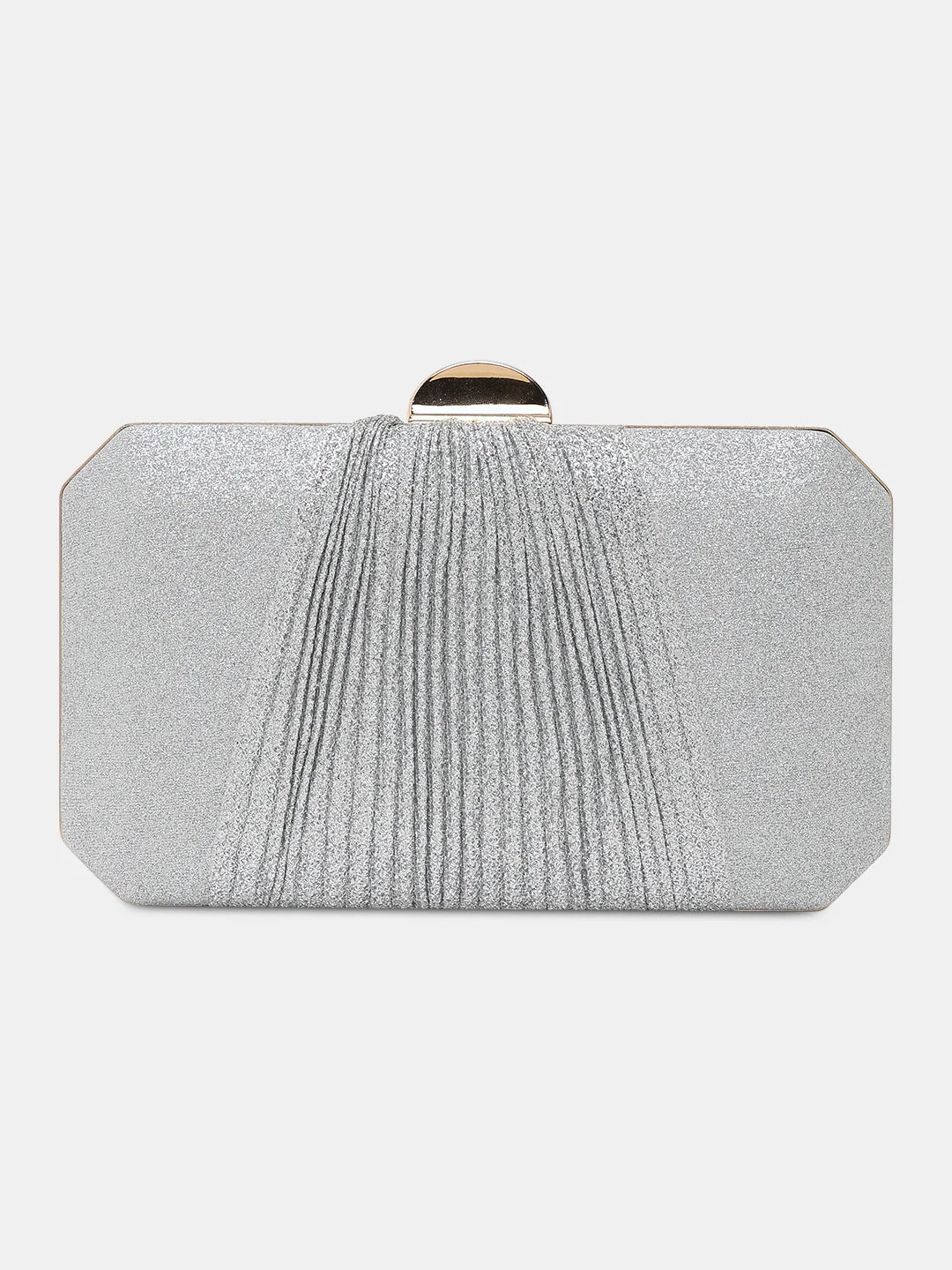 Clutch with a built - in mirror and compact for on - the - go touch - upsCaprese Gloriana Clutch Small Silver