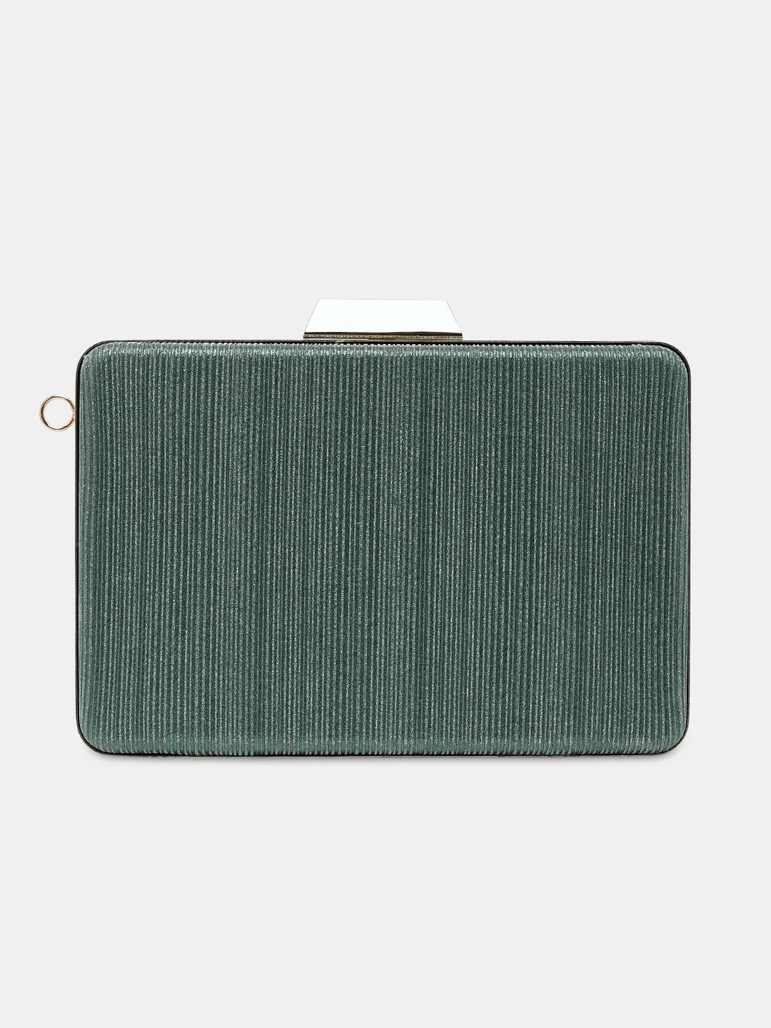 Metallic leather evening bag with a textured finishCaprese Goldy Clutch Small Green